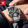 Marca Oli una generación de relojes moda cristal de diamante multifuncional mecánico impermeable relojes para hombre hombre