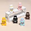 Conejo de Dibujos Animados en 3D con Lazo Muñeca de Resina DIY Decoración para Coche Escritorio Adornos Accesorios para Llavero Material