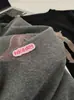 Camiseta de Manga Larga Estilo Coreano Falsa de Dos Piezas con Estampado de Pony, Terciopelo de Bebé Cepillado, Hombro Normal, Cuello Redondo, Top Casual Holgado para Mujer