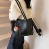 Bolsa Tote Transfronteriza para Mujer, Gran Capacidad, Nuevo Modelo 2026, Bolso de Hombro Texturizado de Color Sólido para Invierno, Bolsa para Estudiante Universitario y Viajero