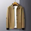 Cardigan de malha xadrez para primavera e outono, casaco de botão, produto genuíno de loja, gola com bordado, jaqueta suéter da moda
