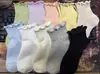 Calcetines con borde de oreja de madera para mujer, blanco lechoso, de moda, estilo uniforme escolar japonés, JK, calcetines de encaje, versátiles para verano, algodón puro, calcetines holgados
