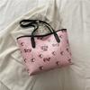 Bolsas para Mulheres 2025 Outono Nova Sacola de Compras Ombro Único Grande Capacidade Estampa de Cereja Moda Simples Bolsa Tote Bolsa de Mão