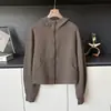 En StockModal Sudadera con Capucha Casual de Waffle para Mujer Cardigan con Cremallera Holgado Chaqueta Deportiva Corta Rejuvenecedora