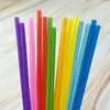 Atacado do fabricante canudos plásticos descartáveis coloridos para artesanato DIY infantil de jardim de infância, canudos retos de boca chata de PP, 100 peças