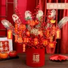 2026 Colección Nuevo Cubo de la Fortuna Adornos Florales de Nochevieja Fruta Roja de la Prosperidad Productos Terminados Decoraciones de Inauguración del Festival de Primavera