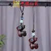 Cadena para Teléfono Móvil de Madera de Palisandro con Colgante de Ciervo de Cuerda Trenzada Yiming Xianyuan Borla Unidireccional Colgante de Coche de Ciervo Llavero para Bolsa