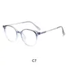Nuevos Marcos de Gafas Redondos Ultraligeros en Stock con Bloqueo de Luz Azul, Adecuados para Lentes Graduados, Gafas No Graduadas Híbridas de Resina Dorada