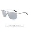 Gafas de Sol Transfronterizas para Hombre Acero Inoxidable de Alta Gama Clásicas Cuadradas Media Montura Anti-UV Conductor Gafas de Sol Polarizadas Venta al por Mayor