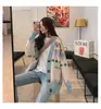 Cárdigan de Punto Dulce Fresco de Moda 2023 Primavera y Otoño Nuevo Coreano Holgado Suéter de Amor con Cuello en V Abrigo para Mujer
