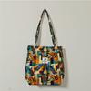 Bolso Tote Estampado para Mujer Casual Estilo Coreano Gran Capacidad Bolso Tote de Lona de Pana Bolso de Hombro de Felpa para Viaje para Mujer