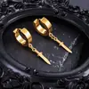 Aretes de Acero de Titanio para Hombres, Pinzas para Orejas con Borla y Cono Estilo Punk para Mujeres, Aros para Orejas Unisex sin Perforación, Accesorios para Orejas de Acero Inoxidable de Moda