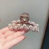 Presilha de Cabelo Cristal Pérola de Tamanho Médio para Mulheres, Perfeita para Penteados Presos, Penteados Semi-Presos, Presilha Jacaré, Acessório de Cabelo de Luxo Leve e Elegante