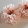 Renda Rosa de Indústria Pesada Estilo Princesa Série Balé Corda de Cabelo Intestino Grosso Feita à Mão Acessórios de Cabelo de Tendão de Couro para Mulheres
