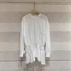Blusa Elegante y Adelgazante de Manga Larga con Dobladillo Asimétrico, Nuevo Estilo Primavera 2026, Camisa de Estilo Coreano de Moda con Cintura Ajustable para Mujer