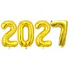 Globos 2027 Números 16 pulgadas 32 pulgadas 42 pulgadas Globo de Papel de Aluminio Set Globos Decoración Celebración de Fin de Año Graduación