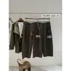 Suxinlan/YOUMO Pantalones Casuales de Pierna Ancha con Cinturilla de Bloques de Color Versátil, Lana, Estilo Coreano, Alto Sentido de Inteligencia, para Mujer, Invierno 1825-1