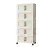 Gabinete de Almacenamiento Plegable de Múltiples Niveles de 39 cm de Ancho para Uso Doméstico en Sala de Estar y Dormitorio, con Ruedas, Gabinete de Almacenamiento para Juguetes Infantiles y Artículos Varios