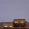Fino Quemador de Incienso de Latón Estilo Suzhou con Salpicaduras Doradas, Adorno Antiguo para el Hogar, Estudio, Sala de Estar, Oficina y Sala de Estudio