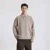 Yizhi Camisa Polo de Punto Falso Dos Piezas Mezcla de Algodón y Lana Suéter de Punto Otoño 2026 Sudadera con Capucha y Solapa Hombre