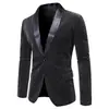 Comercio Exterior AliExpress 2020 Otoño e Invierno Nuevo Traje para Hombre Casual Color de Contraste Verde Cuello Frutal Botón Traje para Llevar 9770