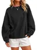 Sudadera con capucha holgada de color liso, versátil, cuello redondo, estilo nuevo para mujer, otoño e invierno, transfronteriza europea y americana, 2026