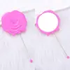 Espejo de tocador con flor de rosa simple, espejo de maquillaje floral de alta definición con mango, estilo europeo, mismo modelo, espejo pequeño