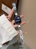 Correa de Mezclilla con Pegamento Irregular Adecuada para Apple 89 S10 S1 Huawei Fit4 Gt5 Xiaomi 10 Pulsera