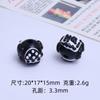 Cuentas Plateadas Pintadas a Mano Accesorios Creativos Hechos a Mano para Joyería DIY Resina de Pegamento Crema Pequeños Accesorios Material para Ensartar con Agujero Paquete