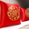 Almofada de Cama de Casamento Vermelha Almofada de Casamento Sofá Sala de Estar Casamento Chinês Almofada de Casamento Vermelha com Enchimento
