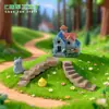 Escalera de simulación de micro paisajismo, camino curvo, pasarela de escalera, adornos de resina DIY, adornos creativos Zakka