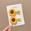 Presilha de Cabelo de Girassol Fofa para Mulheres, Presilha Lateral para Franja, Grampo de Cabelo Flor Doce, Presilha Reta, Acessórios de Cabelo