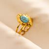 Anillo de acero inoxidable 304, anillo de acero de titanio, geométrico, femenino, masculino, estilo frío, nicho simple, abierto, color cacao, tamaño ajustable.