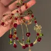 Cadena para Teléfono Móvil con Abalorios y Lazo Estilo Navidad 2025 Otoño e Invierno Nuevo Estilo Exquisito y Dulce Bufanda de Navidad Colgante Versátil