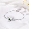 Carlene Plata de Ley s925 Pulsera Original Lucky Time Pulsera para Niñas Mejor Amiga de las Niñas Estudiante Pulsera de Calcedonia Blanca