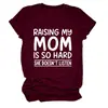 Criando a mi Mamá Amazon Ebay Sitio Independiente Comercio Exterior Transfronterizo Cómoda Sencilla Camiseta de Mujer de Cuello Redondo Manga Corta