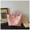Bolsa de Gelatina Transparente de Moda para Mujer, Bolso Tote Rayado de Bloques de Color de Gran Capacidad Nuevo, Bolso de Mano para el Brazo, Bolsa de Compras