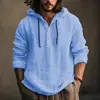 Moletom com Capuz de Algodão e Linho Manga Longa Casual Cor Sólida Tendência Hoodie Transfronteiriço Estilo Casual Levemente Maduro Casual Simples