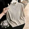 Tiro de verdade! Tiro de verdade! Suéter de malha de cashmere versátil feminino para Outono/Inverno 2026 com gola semi-alta