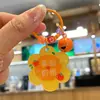 Chaveiro Anel de Etiqueta de Flor Acrílica Significativa Acessórios DIY Sino Pingente Criativo Fofo para Mochila