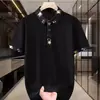 Camisa Polo de Manga Corta para Hombre de Verano Nueva en Stock al por Mayor con Cuello de Solapa a la Moda, Top Versátil de Corte Ajustado para Hombre