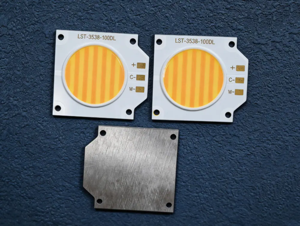 深圳3538双色温COB灯珠24V恒压200W 影视摄影灯双色COB光源高功率灯珠生产厂家