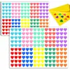 Adesivos em Formato de Coração para Diários, Adesivos Coloridos em Formato de Coração para Crianças, Adesivos de Recompensa em Formato de Coração de Amor para Jardim de Infância, Decorações de Atividades