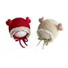 Gorro de Bebé Otoño e Invierno Niña Bebé Tejido de Lana Lindo Súper Lindo Meses de Edad Protección Auditiva Orejas de Princesa Cálido Encaje