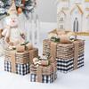 Caixa de presente de veado de ferro forjado de Natal, saco de presente, ornamentos decorativos, alce de ferro forjado, cena de boneco de neve, decoração de carrinho de veado