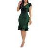 Vestido de Mujer Transfronterizo Europeo y Americano con Volantes, Elegante y Grácil, Ceñido a la Cintura, Vestido de Noche Ajustado, Vestido de Fiesta
