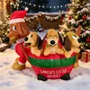 Cachorro Dachshund Inflável de Natal Novo Transfronteiriço, Decoração de Festa de Jardim ao Ar Livre para Feriado, Modelo Inflável de Natal