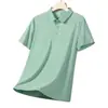Camisa tipo polo, deportiva y casual, con cuello camisero, manga corta, hecha de seda helada, fresca y transpirable, ropa de trabajo absorbente de sudor, nueva camisa tipo polo de secado rápido, personalizable