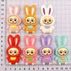 Muñeca de Conejo con Orejas de Carta Grande Pegamento Cremoso Accesorios de Resina DIY Funda para Teléfono Móvil Pasador Llavero Colgante Material Venta al por Mayor