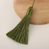 Borla Corta y Gruesa de 8 cm Vertical Cerrada, Nudo Chino de Poliéster Tejido a Mano Borla Pequeña, Colgante de Borla Hecho a Mano DIY